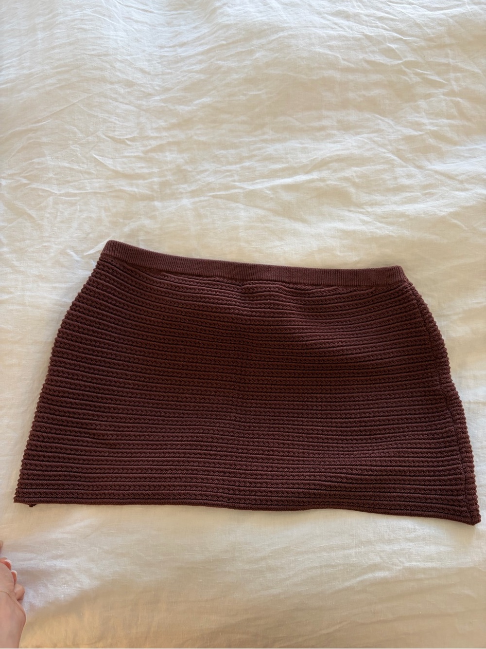 Cotton On Chocolate Brown Ribbed Knit Mini Skirt